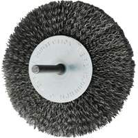 Brosses mont&eacute;es &agrave; fils cr&ecirc;p&eacute;s circulaires, 4", Fils 0,008", Tige 1/4" FMT Sales Ltd