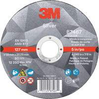 Silver Cut-Off Wheel, 5" x 0.045", 7/8" Arbor, Type 1, Ceramic, 12250 RPM FMT Sales Ltd