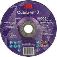 Cubitron 3 Depressed Centre Grinding Wheel, 6" x 1/4", 7/8" Arbor, Ceramic, Type T27 FMT Sales Ltd