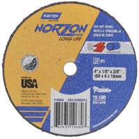 NorZon Plus SGZ CA Small Diameter Cut-Off Wheel, 4" x 1/8", 3/8" Arbor, Type 01/41, Ceramic Alumina, 19100 RPM FMT Sales Ltd