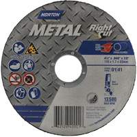 Metal RightCut Right Angle Cut-Off Wheel, 4-1/2" x 0.045", 7/8" Arbor, Type 01/41, Aluminum Oxide, 13580 RPM FMT Sales Ltd