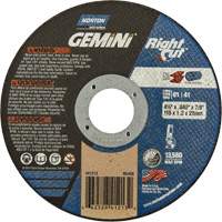 Gemini RightCut Right Angle Cut-Off Wheel, 4-1/2" x 0.045", 7/8" Arbor, Type 01/41, Aluminum Oxide, 13580 RPM FMT Sales Ltd