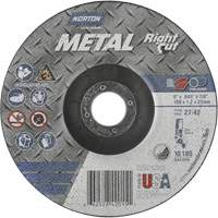 Metal RightCut Right Angle Cut-Off Wheel, 6" x 0.045", 7/8" Arbor, Type 27/42, Aluminum Oxide, 10190 RPM FMT Sales Ltd