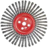 Brosse &agrave; fils nou&eacute;s pour cordons de soudure, Dia. 12", Fils 0,035", Arbre 1", Acier FMT Sales Ltd