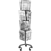 Pr&eacute;sentoirs pivotants pour documentation, Rotatif, 16 fentes, Fil m&eacute;tallique, 15" la x 15" p x 60" h FMT Sales Ltd