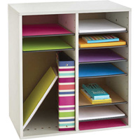Casier &agrave; compartiments r&eacute;glable pour documentation, Stationnaire, 16 fentes, Bois, 19-1/2" la x 11-3/4" p x 21" h FMT Sales Ltd