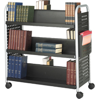 Scoot Book Carts, 200 lbs. Capacity, Black, 17-3/4" D x 41-1/4" L x 41-1/4" H, Steel FMT Sales Ltd