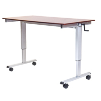 Postes de travail ajustables pour travail assis et debout , , 48-1/2" h x 48" la x 32-1/2" p, Noyer FMT Sales Ltd