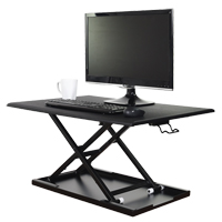 Bureau ajustable pour travail assis et debout, Mod&egrave;le de bureau, 15-3/4" h x 31-1/2" la x 22-1/2" p, Noir FMT Sales Ltd