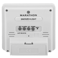 Desktop Clock, Digital, Battery Operated, 3.6" W x 1.5" D x 3.6" H, White FMT Sales Ltd