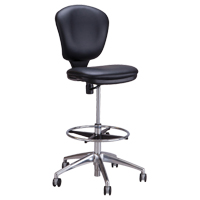 Metro Extended-High Chair, Vinyl, Black, 250 lbs. Capacity FMT Sales Ltd