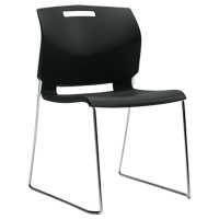 Chair, Plastic, 32-1/2" High, 300 lbs. Capacity, Black FMT Sales Ltd