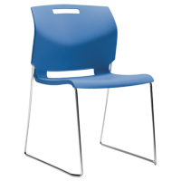 Chaise, Plastique, Hauteur 32-1/2", Capacit&eacute; 300 lb, Bleu FMT Sales Ltd