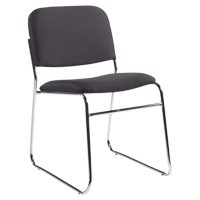 Armless Chair, Fabric, 30" High, 200 lbs. Capacity, Black FMT Sales Ltd
