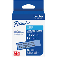 Ruban lamin&eacute; pour P-Touch, 12 mm x 8 m, Noir sur bleu FMT Sales Ltd