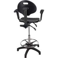 Heavy-Duty Ergonomic Stool with Adjustable Arm Rests, Stationary, Adjustable Height, 250 lbs. Capacity FMT Sales Ltd