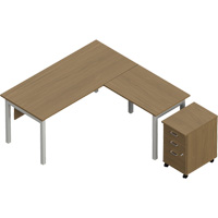 Newland "L" Shaped Desk with Pedestal FMT Sales Ltd