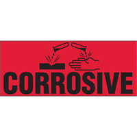 "Corrosive" Special Handling Labels, 5" L x 2" W, Black on Red FMT Sales Ltd