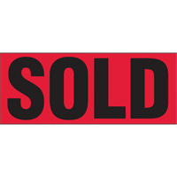 "Sold" Special Handling Labels, 5" L x 2" W, Black on Red FMT Sales Ltd