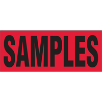 "Samples" Special Handling Labels, 5" L x 2" W, Black on Red FMT Sales Ltd