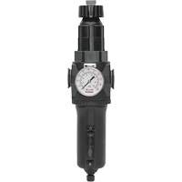 Manual Drain Filter/Regulator with Metal Bowl & Gauge Modulair 400, 1/2" NPT, 200 psi, 9.1 fl. oz. Capacity FMT Sales Ltd
