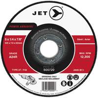 A24R Power Abrasive Grinding Wheel, 4-1/2" x 1/4", 7/8" Arbor, Type 27 FMT Sales Ltd
