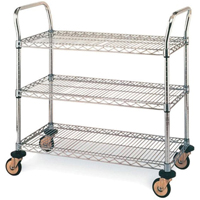 Chariots utilitaires standards, Acier inoxydable, 18" x 39" x 30", Capacit&eacute; 500 lb FMT Sales Ltd
