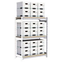 Wide Span Record Storage Shelving, Steel, 3 Shelves, 42" W x 18" D x 60" H, Add-On Kit FMT Sales Ltd