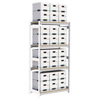 Wide Span Record Storage Shelving, Steel, 4 Shelves, 42" W x 18" D x 84" H, Add-On Kit FMT Sales Ltd
