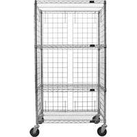 Chariot ferm&eacute; en treillis m&eacute;tallique, Chrom&eacute;, 36" x 69" x 18", Capacit&eacute; 800 lb FMT Sales Ltd