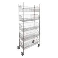 Wire Basket Shelving Cart, 5 Tiers, 48" W x 80" H x 24" D FMT Sales Ltd