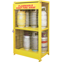 Gas Cylinder Cabinets, 12 Cylinder Capacity, 44" W x 30" D x 74" H, Yellow FMT Sales Ltd