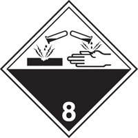 &eacute;tiquettes d'exp&eacute;dition TMD, Classe 8, Corrosifs, Papier FMT Sales Ltd