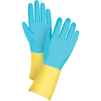 Gants tremp&eacute;s de premi&egrave;re qualit&eacute; r&eacute;sistants aux produits chimiques, Taille Petit/7, 12" lo, N&eacute;opr&egrave;ne/Latex de caoutchouc, Doublure en Coton/Ouat&eacute;e, 20 mils FMT Sales Ltd