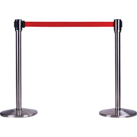 Free-Standing Crowd Control Barrier Receiver Post, 35" High, Stainless FMT Sales Ltd