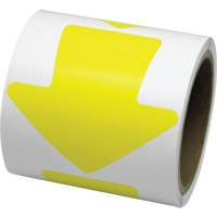 D&eacute;calcomanie en couleur pour le marquage des planchers, Fl&egrave;che, 4" lo x 4" la, Jaune, Vinyle FMT Sales Ltd