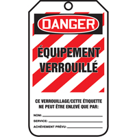 Lockout Tags, Cardstock, 3-1/8" W x 5-7/8" H, French FMT Sales Ltd