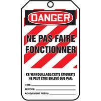 &eacute;tiquettes de verrouillage, Papier cartonn&eacute;, 3-1/8" la x 5-7/8" h, Français FMT Sales Ltd