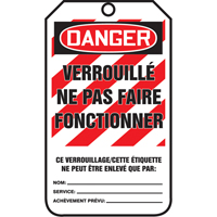 Lockout Tags, Cardstock, 3-1/8" W x 5-7/8" H, French FMT Sales Ltd