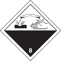&eacute;tiquettes d'exp&eacute;dition TMD, Classe 8, Corrosifs, Papier FMT Sales Ltd