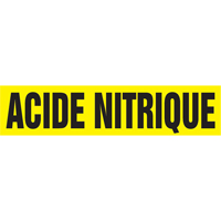 "Acid Nitrique" Pipe Marker, Self-Adhesive, 4" H x 24" W, Black on Yellow FMT Sales Ltd