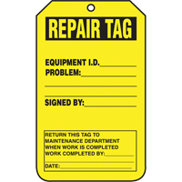 &eacute;tiquettes de s&eacute;curit&eacute; d'inspection et de contr&ocirc;le de l'&eacute;tat de l'&eacute;quipement, Papier cartonn&eacute;, 3-1/8" la x 5-7/8" h, Anglais FMT Sales Ltd