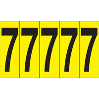 Individual Adhesive Number Markers, 7, 3-7/8" H, Black on Yellow FMT Sales Ltd