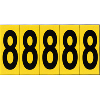 Individual Adhesive Number Markers, 8, 3-7/8" H, Black on Yellow FMT Sales Ltd