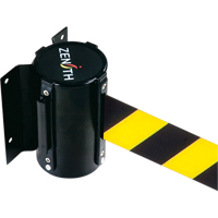 Wall Mount Barrier, Steel, Screw Mount, 7', Black/Yellow Tape FMT Sales Ltd