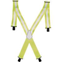Bretelles de travail haute visibilit&eacute; 2", Jaune lime haute visibilit&eacute;, Couleur r&eacute;fl&eacute;chissante Argent, Taille unique FMT Sales Ltd