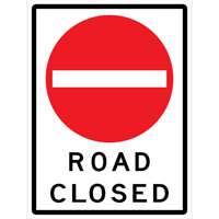 "Road Closed" Roll-Up Traffic Sign, 36" x 48", Vinyl, English with Pictogram FMT Sales Ltd