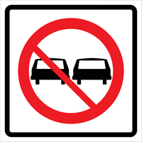 No Passing Roll-Up Traffic Sign, 29-1/2" x 29-1/2", Vinyl, Pictogram FMT Sales Ltd