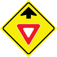 "Yield Ahead" Roll-Up Traffic Sign, 36" x 36", Vinyl, Pictogram FMT Sales Ltd