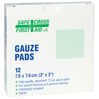 Gaze, Tampon, 3" lo x 3" la, St&eacute;rile, Dispositif m&eacute;dical Classe 1 FMT Sales Ltd